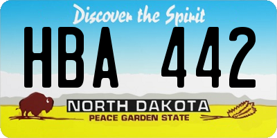 ND license plate HBA442