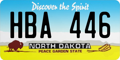 ND license plate HBA446