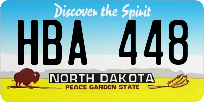 ND license plate HBA448