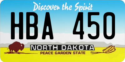 ND license plate HBA450