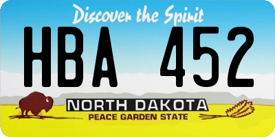 ND license plate HBA452