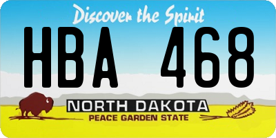 ND license plate HBA468