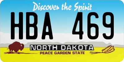 ND license plate HBA469