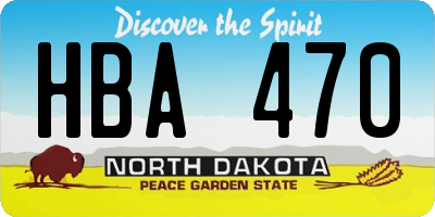 ND license plate HBA470