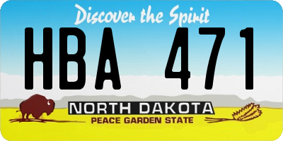 ND license plate HBA471