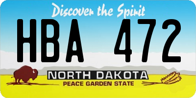 ND license plate HBA472