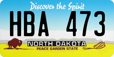 ND license plate HBA473