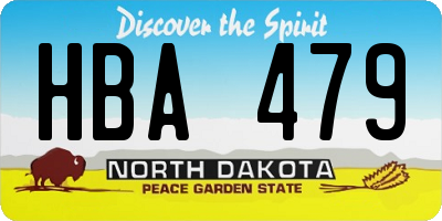 ND license plate HBA479