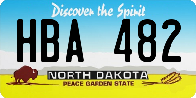ND license plate HBA482