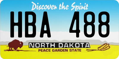 ND license plate HBA488