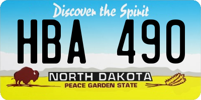 ND license plate HBA490