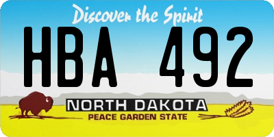 ND license plate HBA492