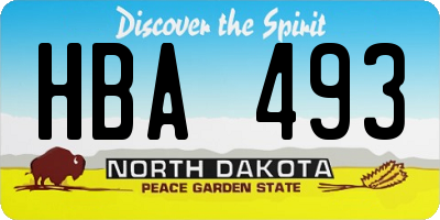 ND license plate HBA493