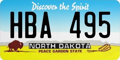 ND license plate HBA495
