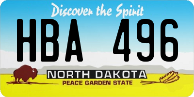 ND license plate HBA496