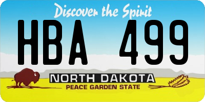 ND license plate HBA499