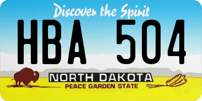 ND license plate HBA504