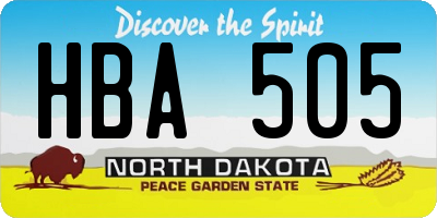 ND license plate HBA505