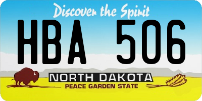 ND license plate HBA506