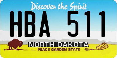 ND license plate HBA511