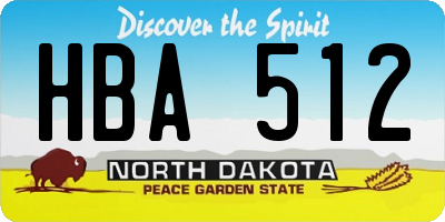 ND license plate HBA512