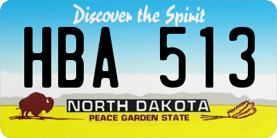 ND license plate HBA513