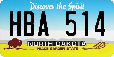 ND license plate HBA514