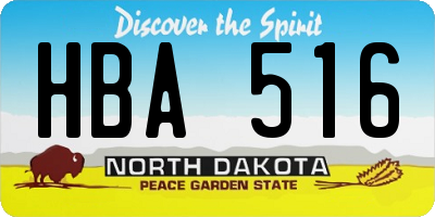 ND license plate HBA516