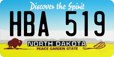 ND license plate HBA519
