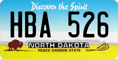 ND license plate HBA526