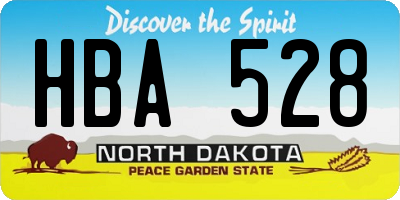 ND license plate HBA528