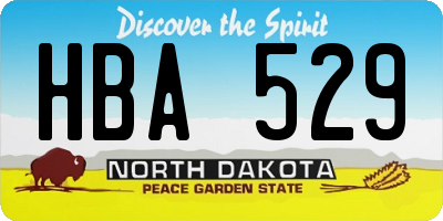 ND license plate HBA529