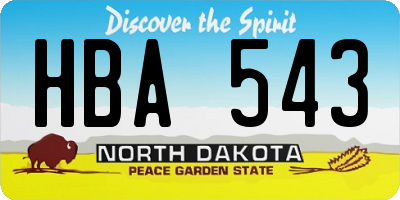 ND license plate HBA543
