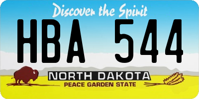 ND license plate HBA544