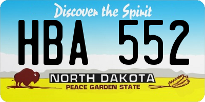 ND license plate HBA552