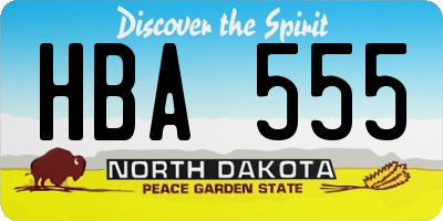 ND license plate HBA555