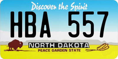 ND license plate HBA557