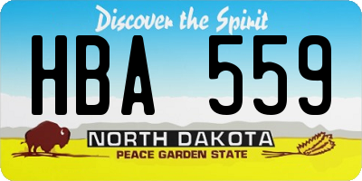 ND license plate HBA559