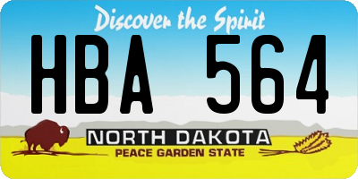 ND license plate HBA564