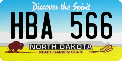 ND license plate HBA566