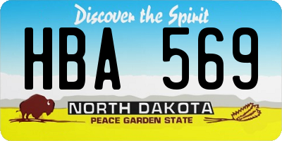 ND license plate HBA569