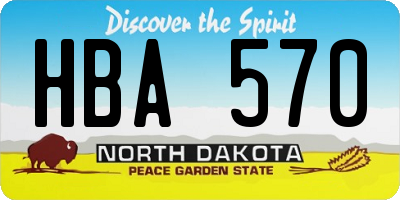 ND license plate HBA570