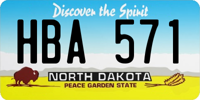ND license plate HBA571