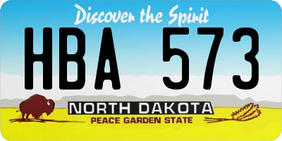 ND license plate HBA573