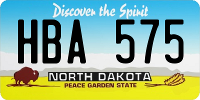 ND license plate HBA575