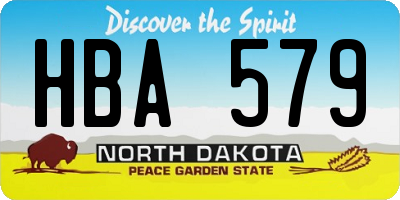 ND license plate HBA579