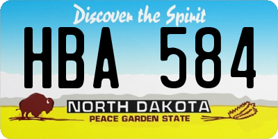 ND license plate HBA584
