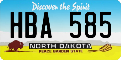 ND license plate HBA585