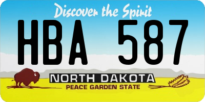 ND license plate HBA587