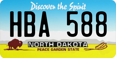 ND license plate HBA588